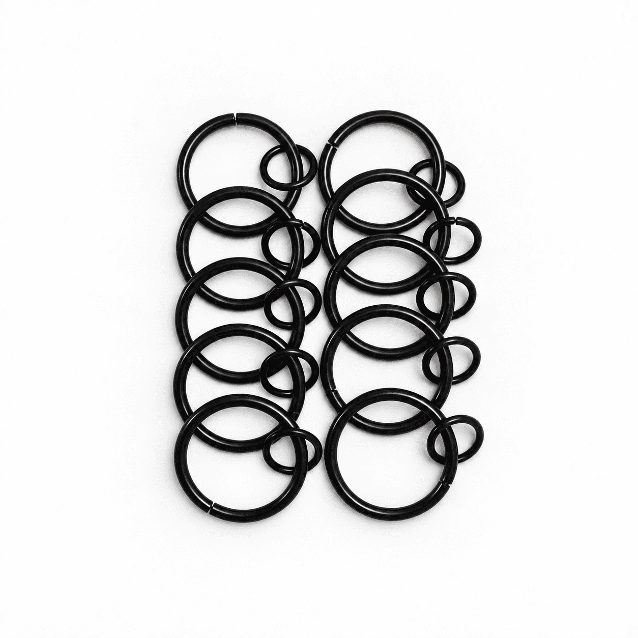 Black Powdercoated Wrought Iron Metal Curtain Rings 40mm OD 32mm ID 